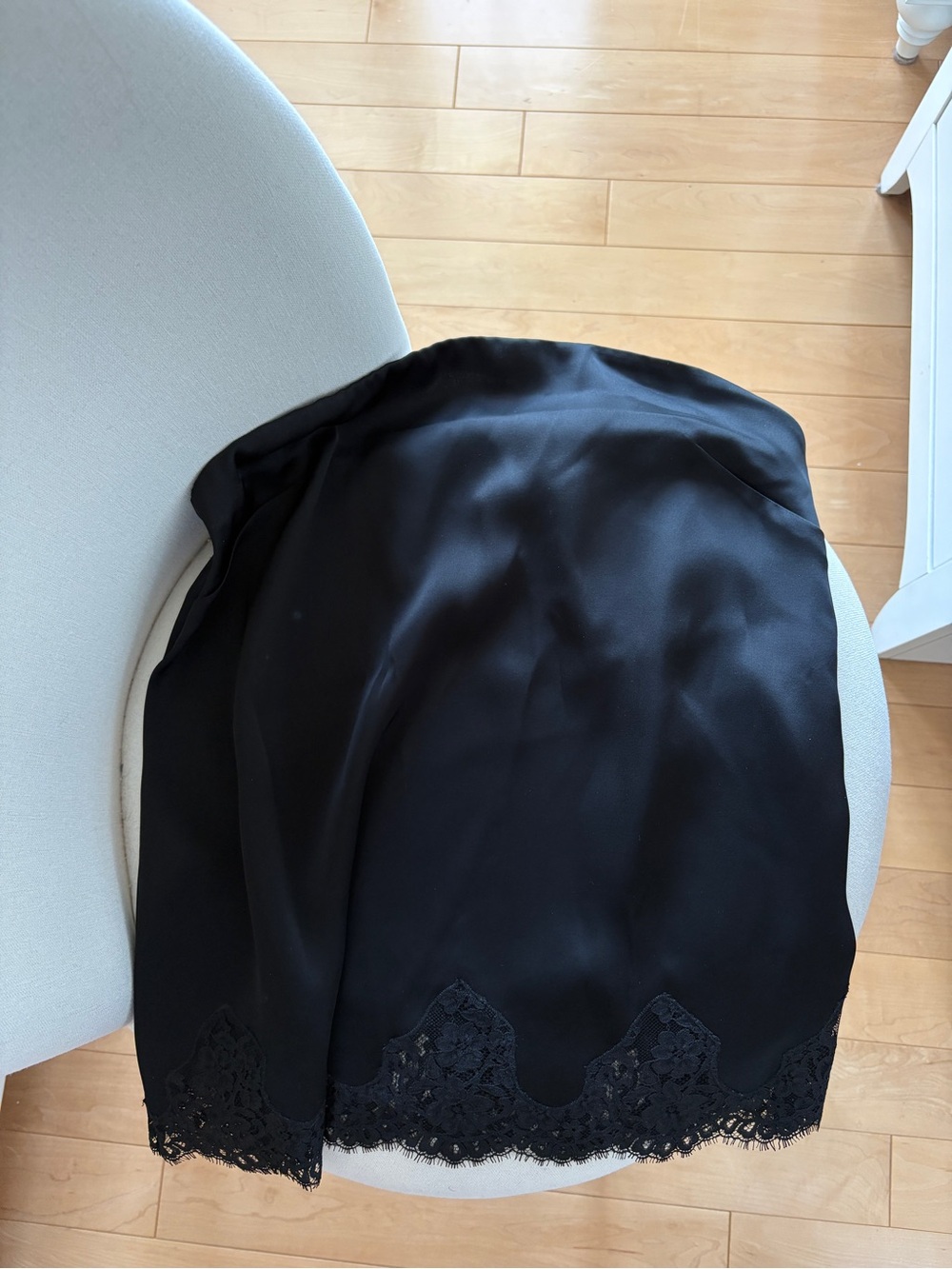 Aritzia Black Lace-Trim Satin Tube Top